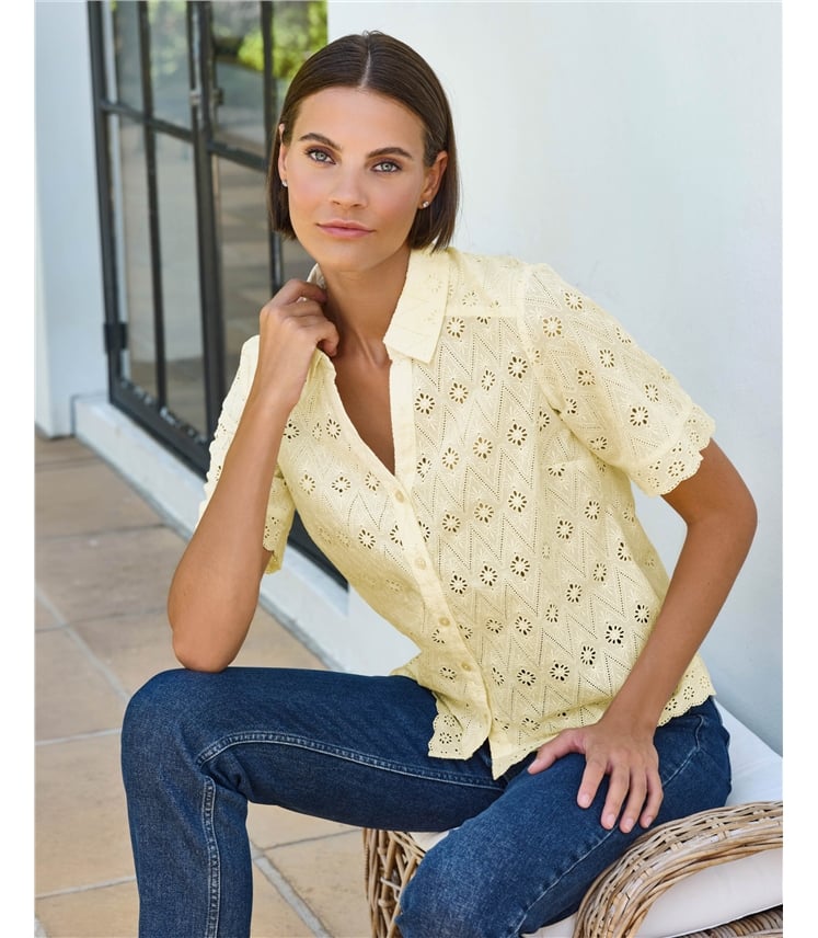 Short Sleeve Broderie Shirt