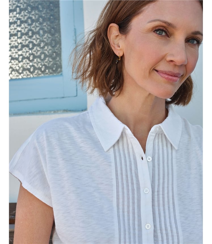 Short Sleeve Pintuck Jersey Shirt