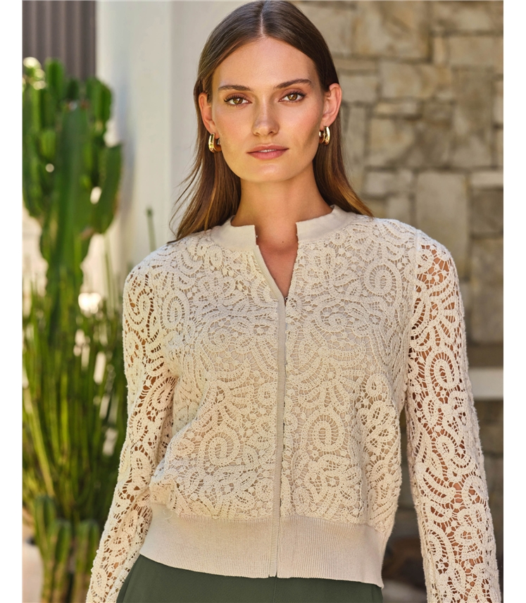 Lace Crochet Effect Cardigan