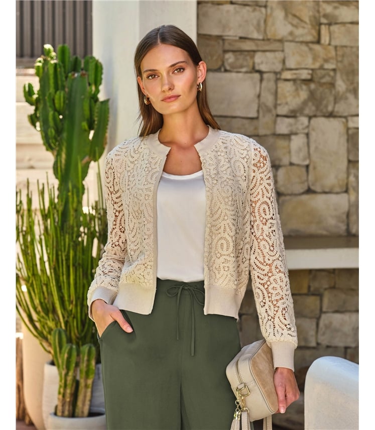 Lace Crochet Effect Cardigan