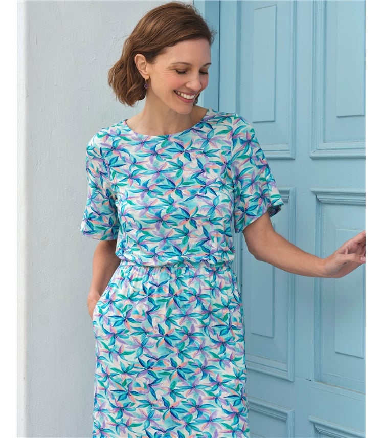 Angel Sleeve Fit And Flare Midi Dress