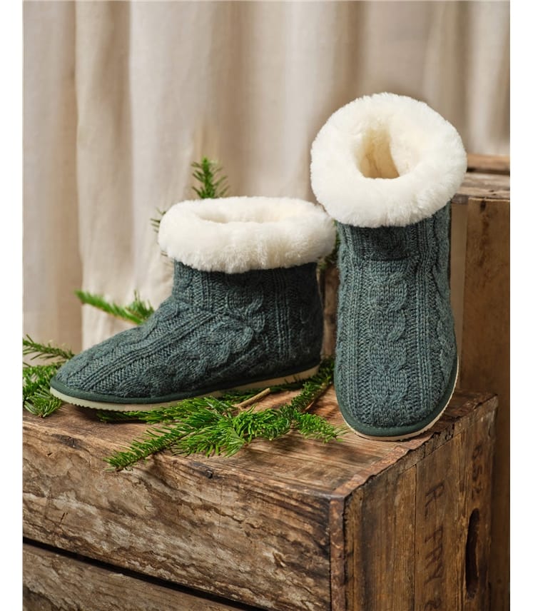 Wool Cable Sheepskin Boot