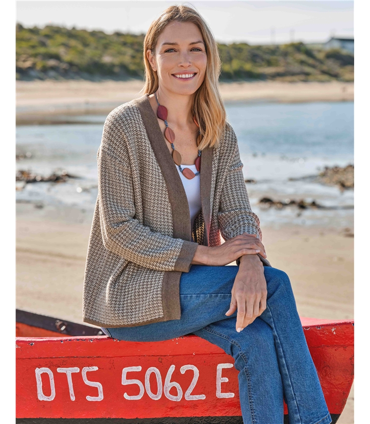 Textured Edge To Edge Cardigan