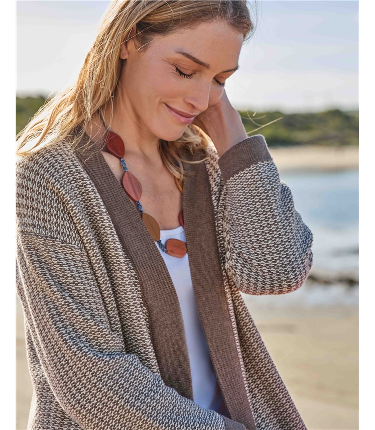 Textured Edge To Edge Cardigan