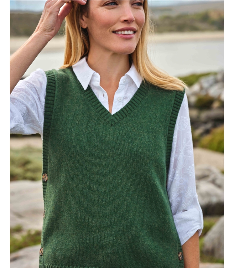 V-Neck Tank With Side Buttons