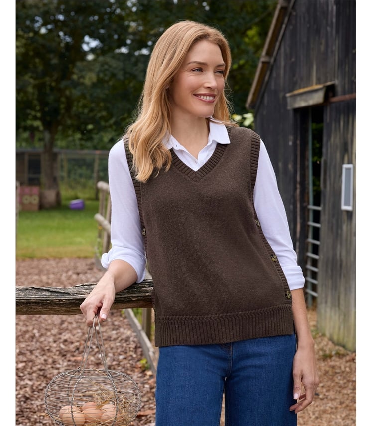 V-Neck Tank With Side Buttons