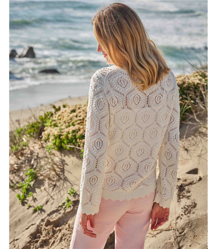 Scalloped Edge Textured Jumper