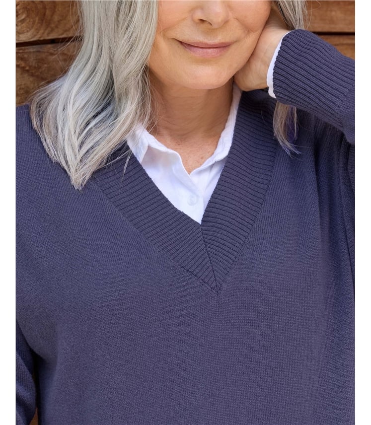 Cashmere Merino Deep V Neck Tunic