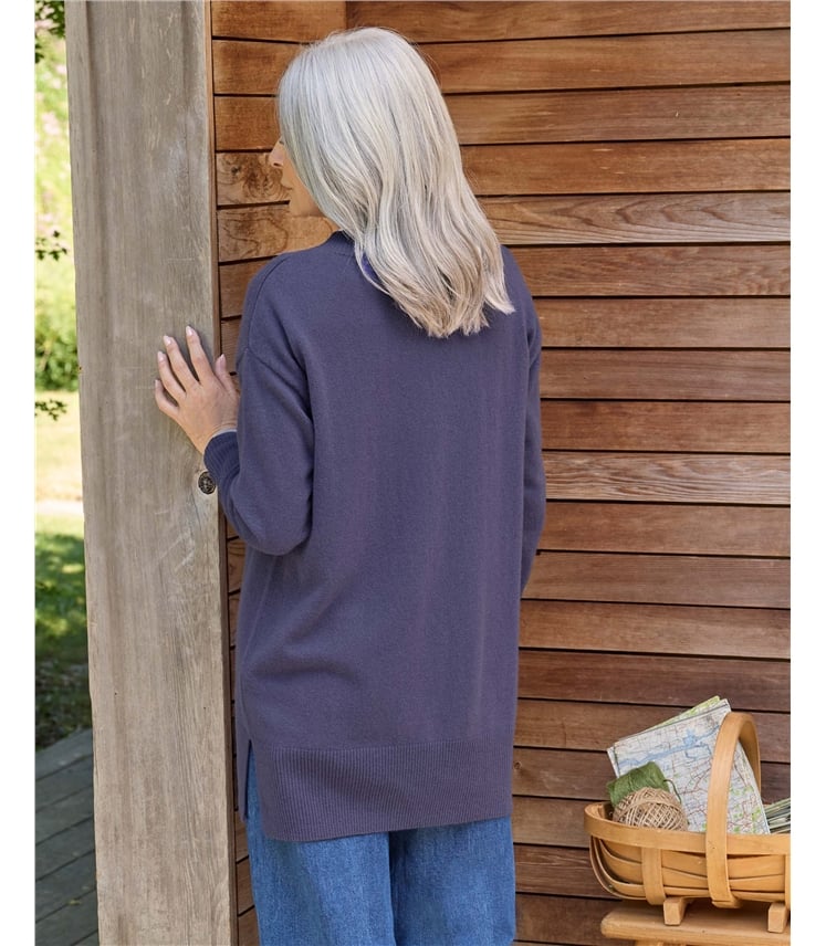 Cashmere Merino Deep V Neck Tunic