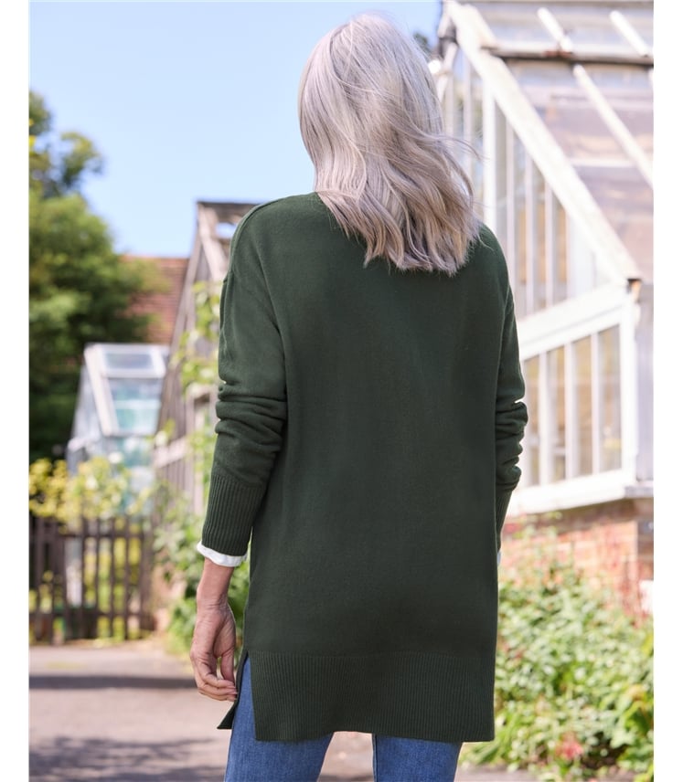 Cashmere Merino Deep V Neck Tunic
