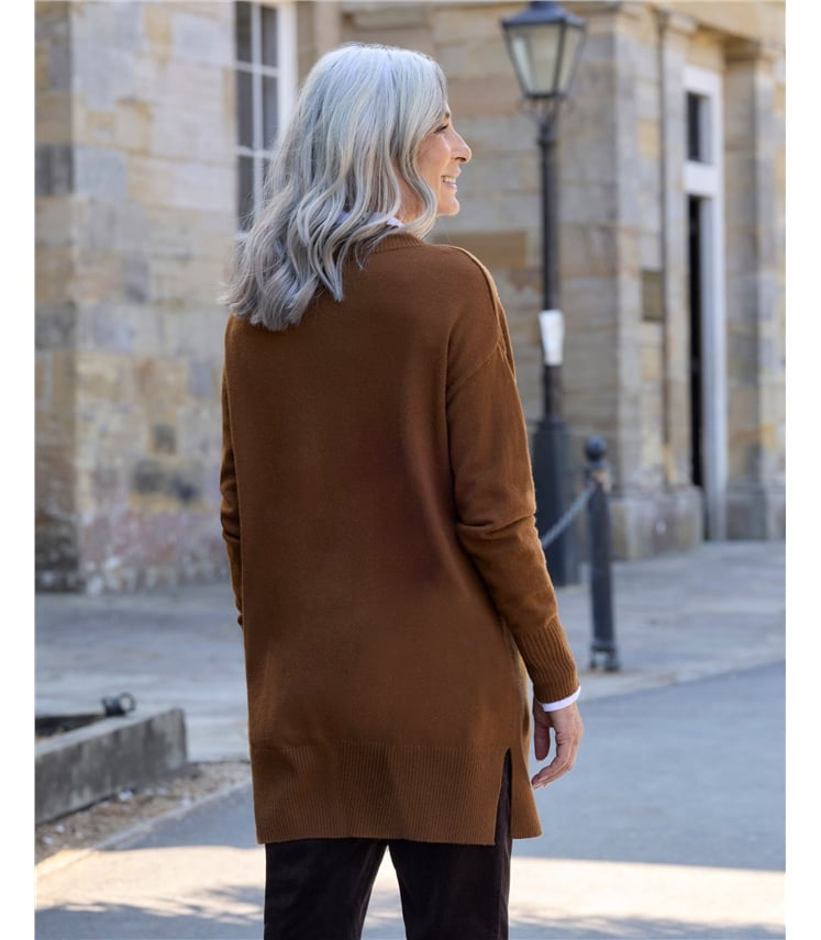 Cashmere Merino Deep V Neck Tunic