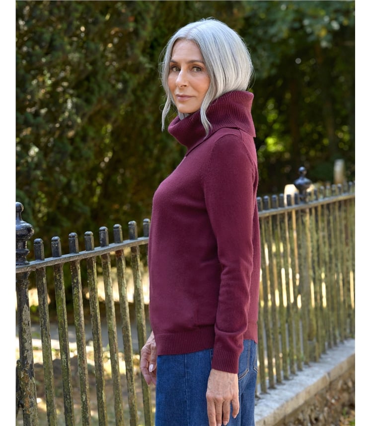 Cashmere And Merino Long Sleeve Cowl Neck Jumper
