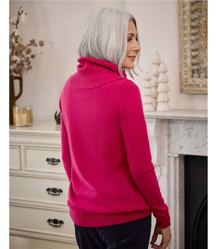 Cashmere And Merino Long Sleeve Cowl Neck Jumper
