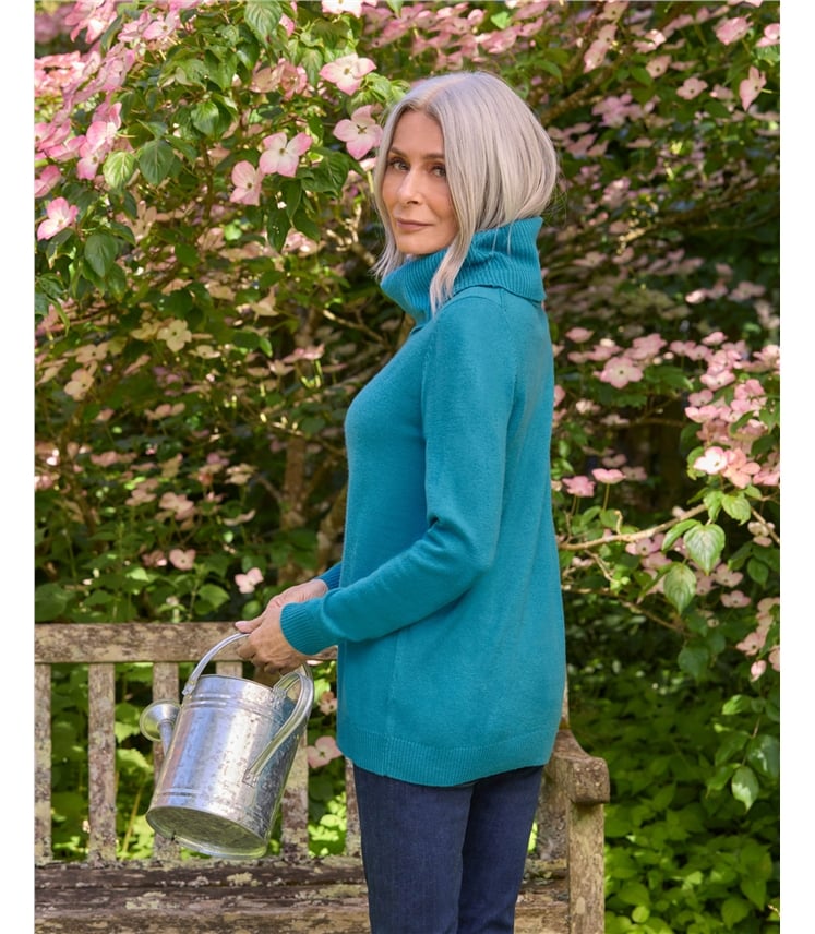 Cashmere And Merino Long Sleeve Cowl Neck Jumper