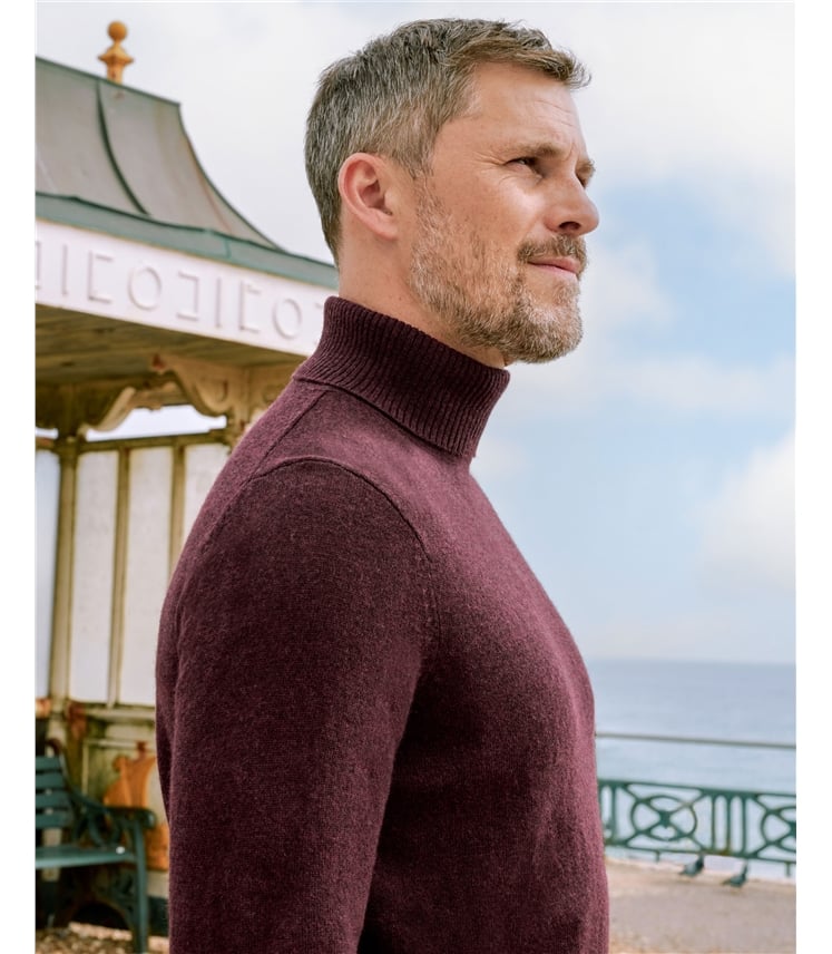 Cashmere and Merino Polo Neck Jumper