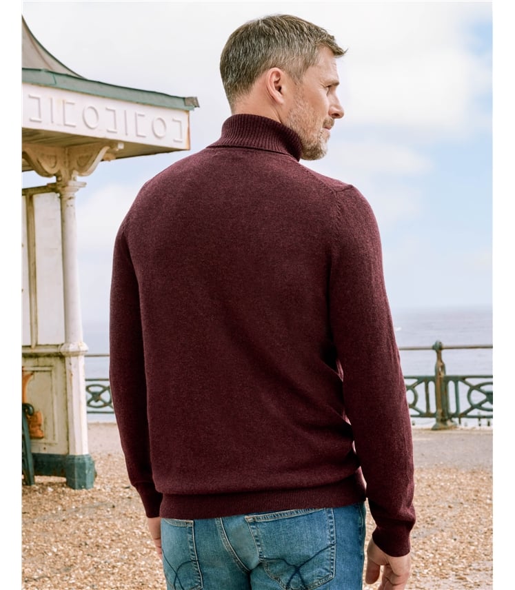 Cashmere and Merino Polo Neck Jumper
