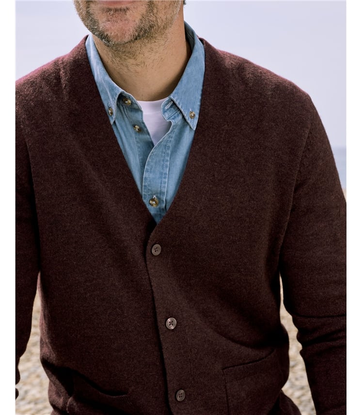 Cashmere and Merino V Neck Cardigan