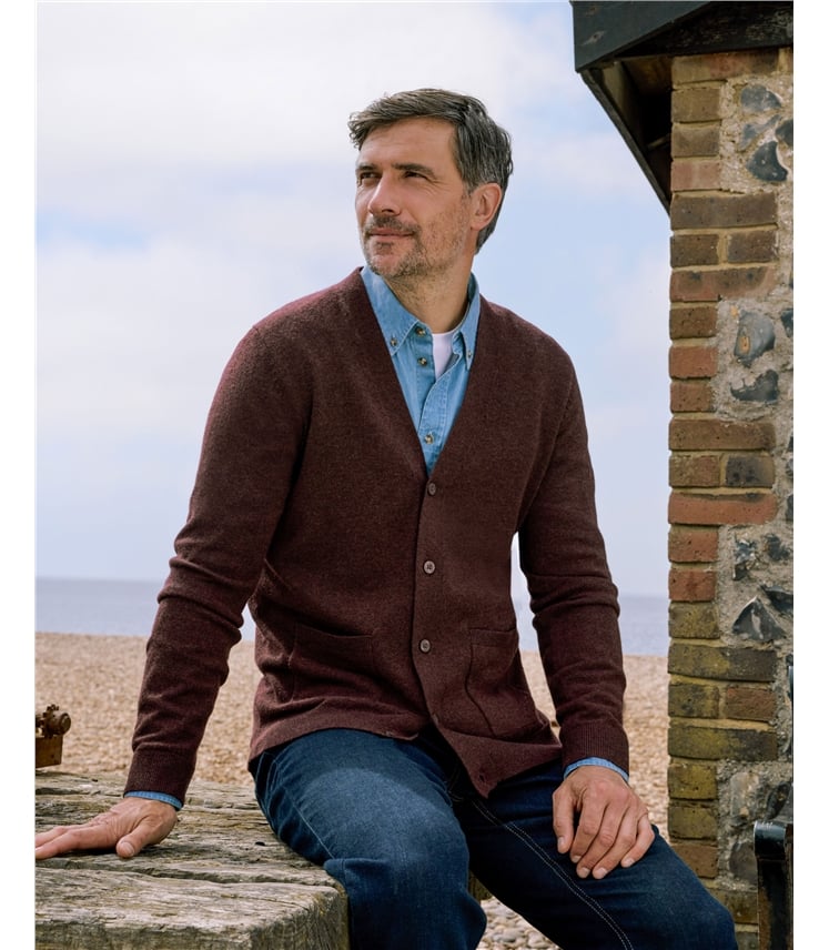 Cashmere and Merino V Neck Cardigan