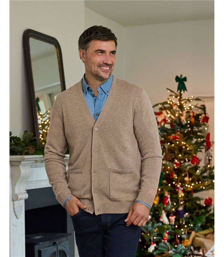 Cashmere and Merino V Neck Cardigan