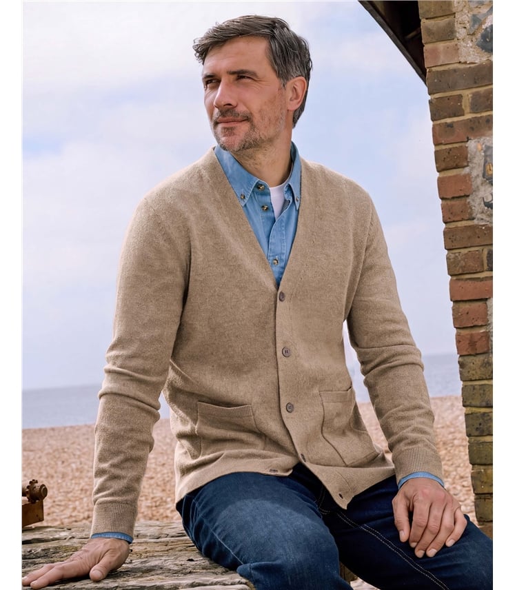 Cashmere and Merino V Neck Cardigan
