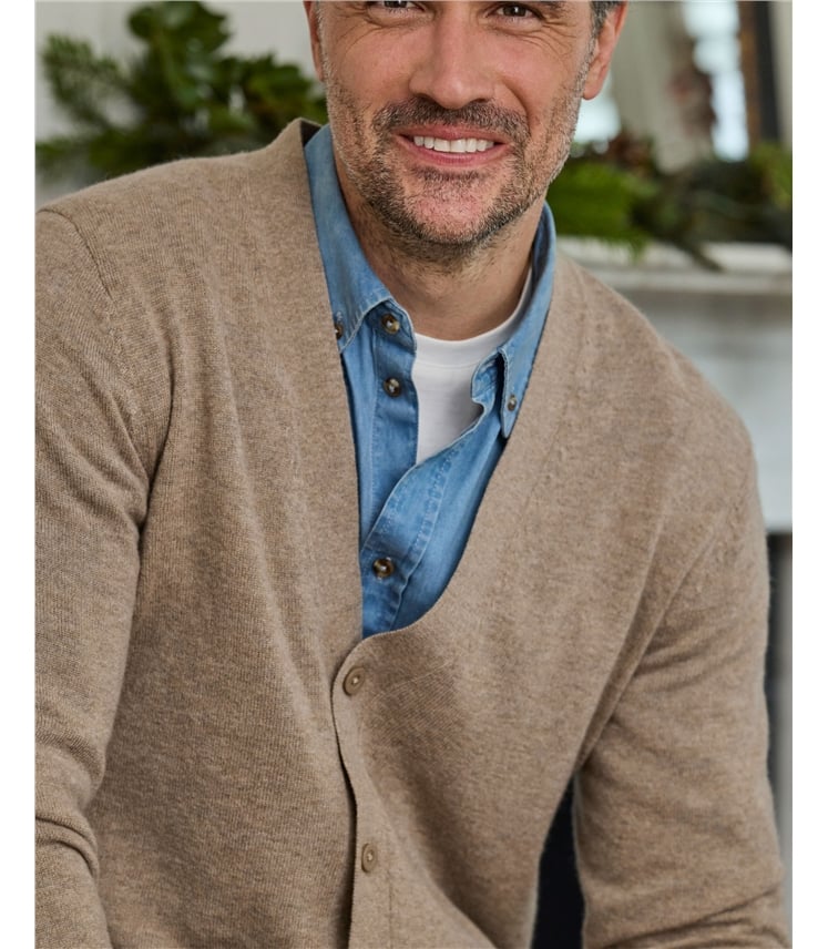 Cashmere and Merino V Neck Cardigan
