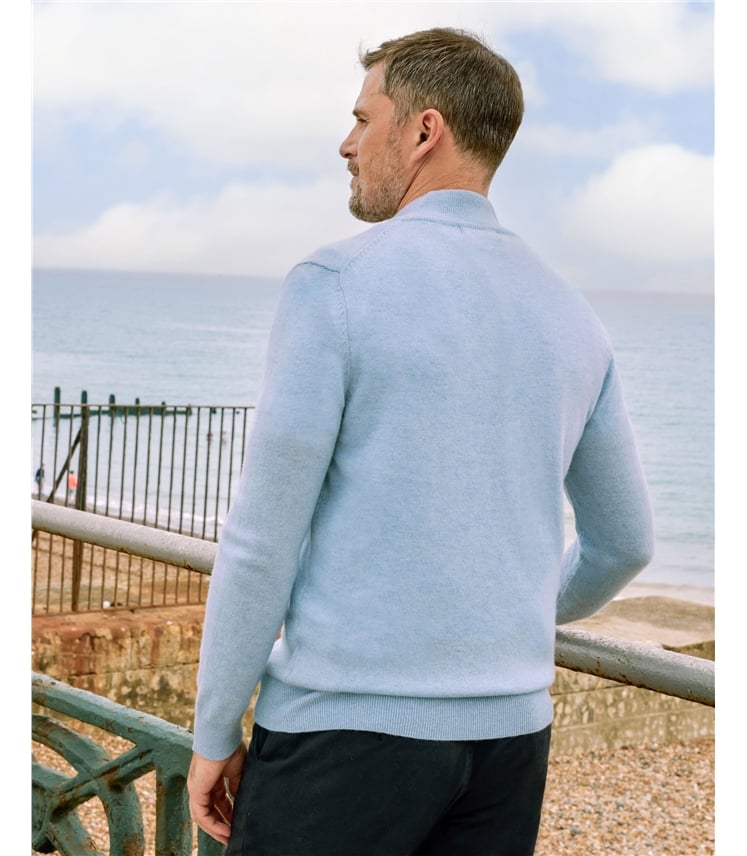 Cashmere and Merino Zip Neck Jumper