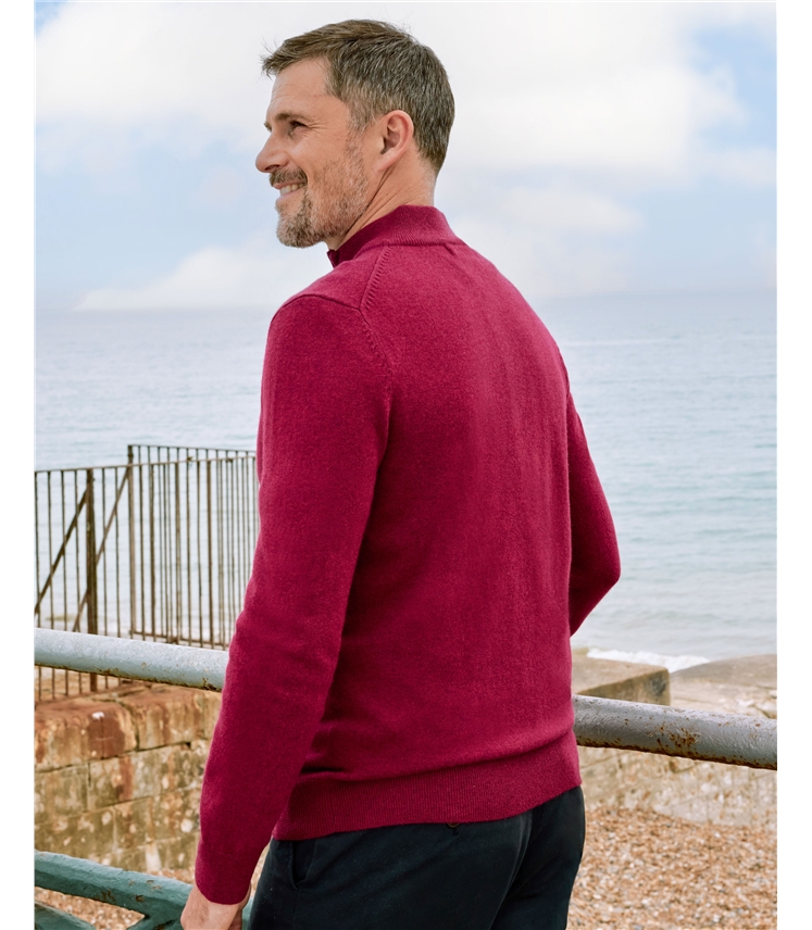 Cashmere and Merino Zip Neck Jumper