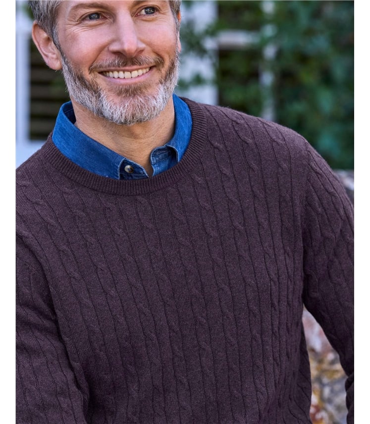 Cashmere and Merino Cable Jumper