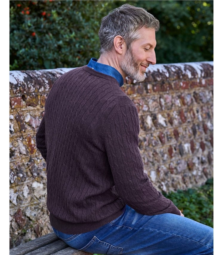 Cashmere and Merino Cable Jumper
