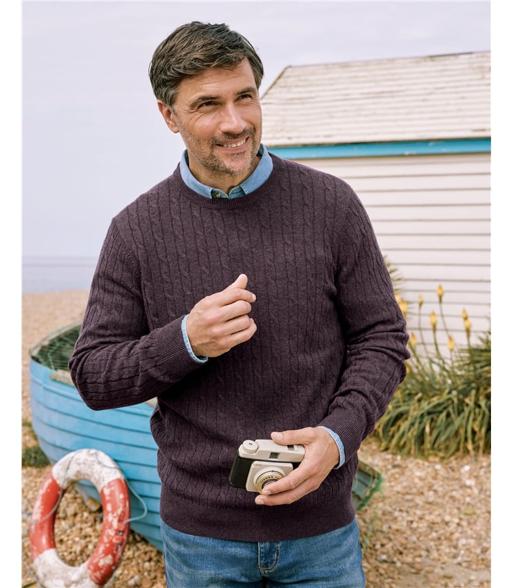 Cashmere and Merino Cable Jumper