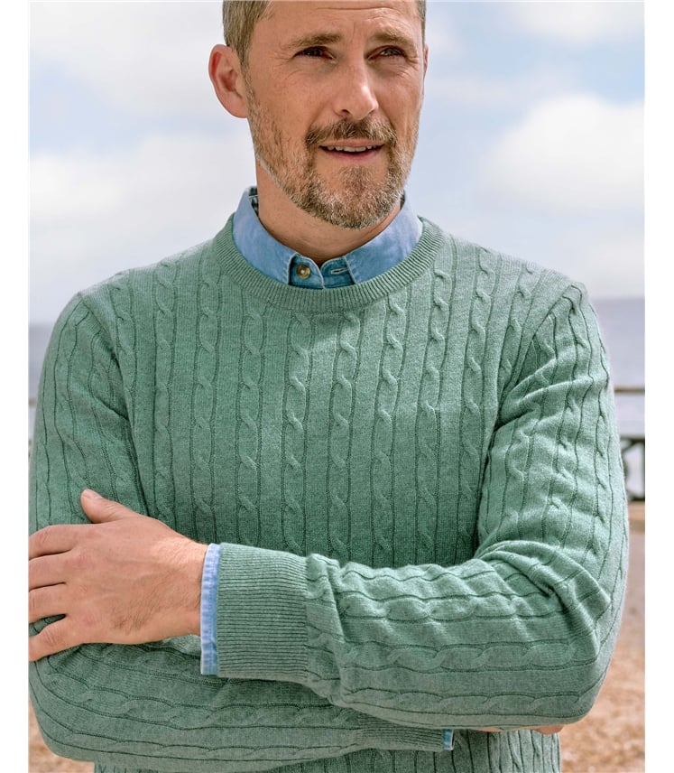 Cashmere and Merino Cable Jumper