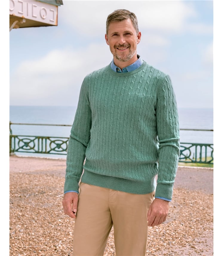 Cashmere and Merino Cable Jumper