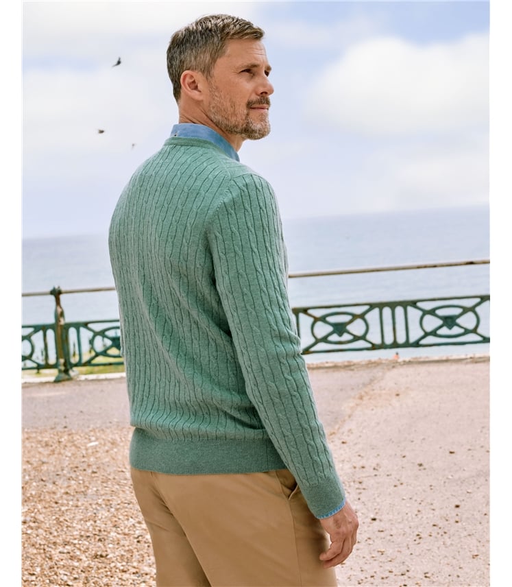 Cashmere and Merino Cable Jumper