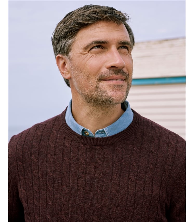 Cashmere and Merino Cable Jumper