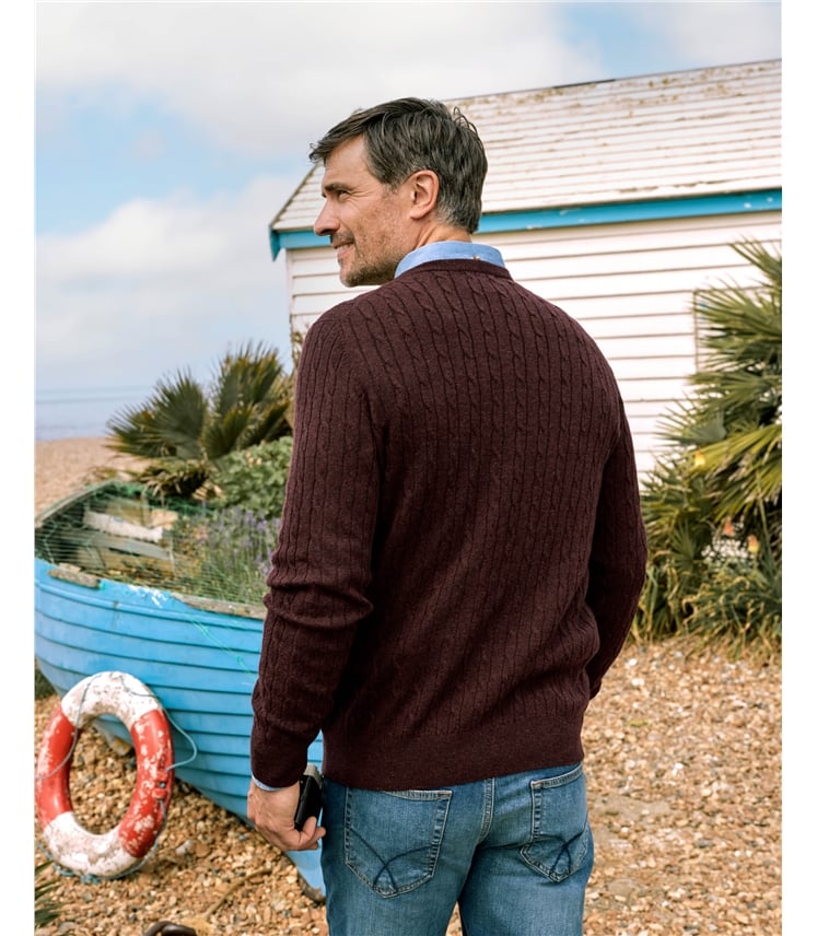 Cashmere and Merino Cable Jumper