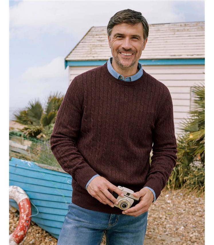 Cashmere and Merino Cable Jumper