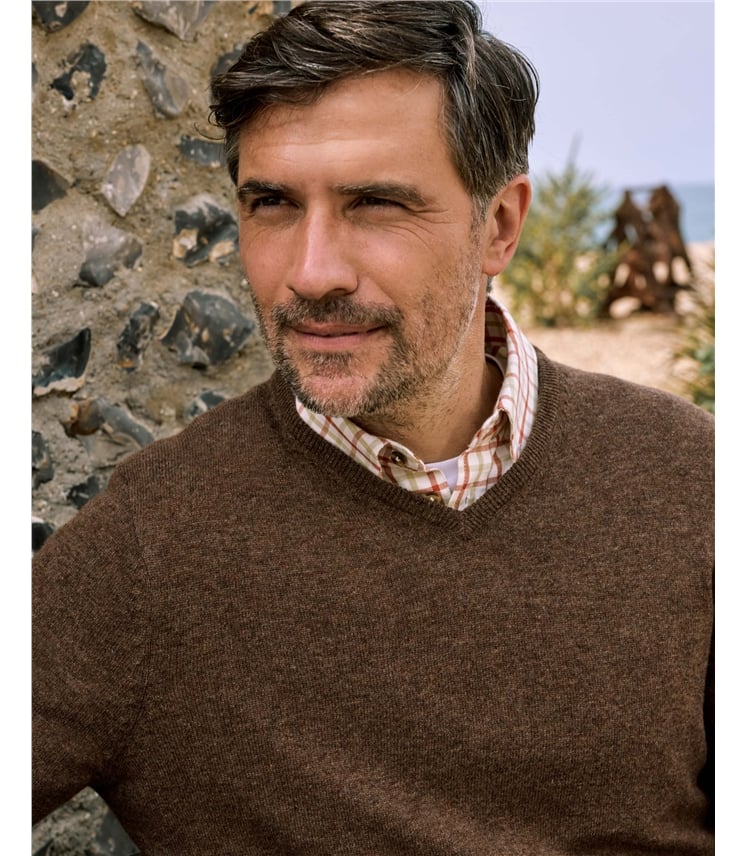 Cashmere & Merino Classic V Neck Knitted Jumper