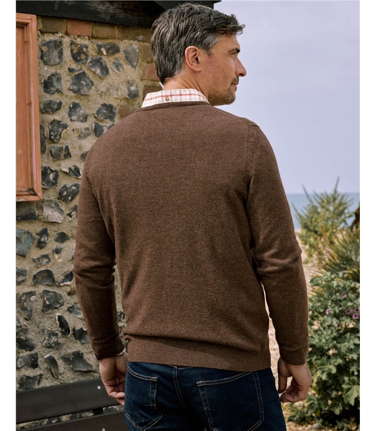 Cashmere & Merino Classic V Neck Knitted Jumper