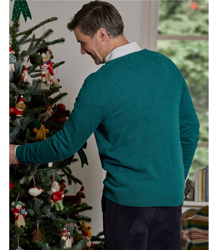 Cashmere & Merino Classic V Neck Knitted Jumper