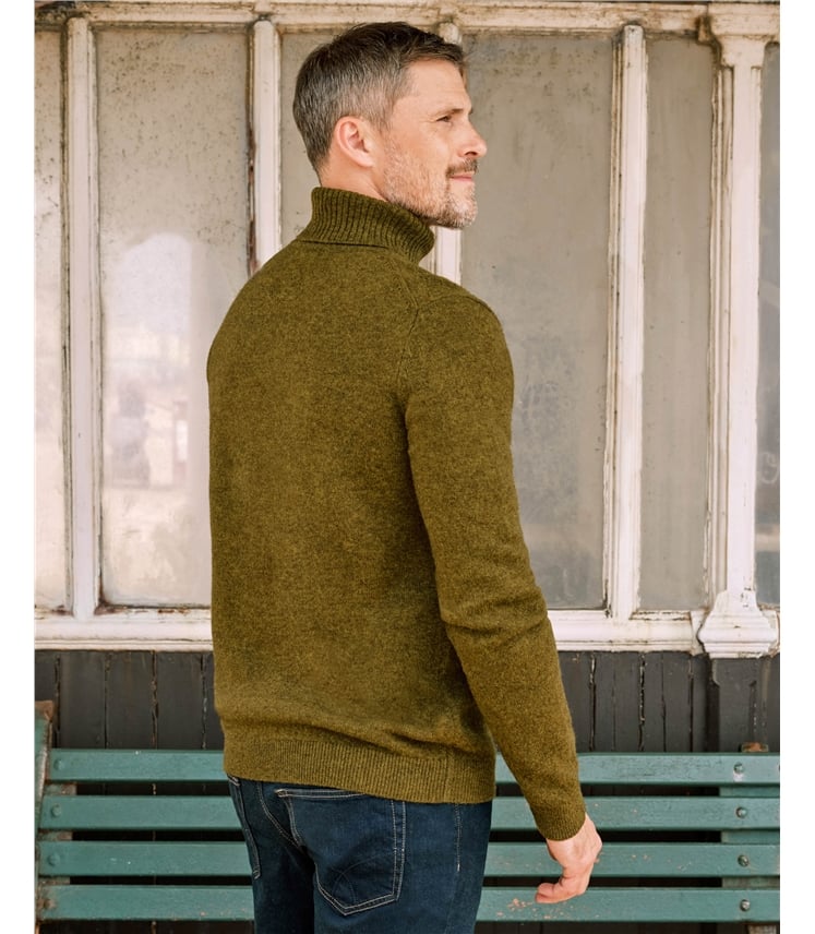 Mens Lambswool Polo Neck Jumper