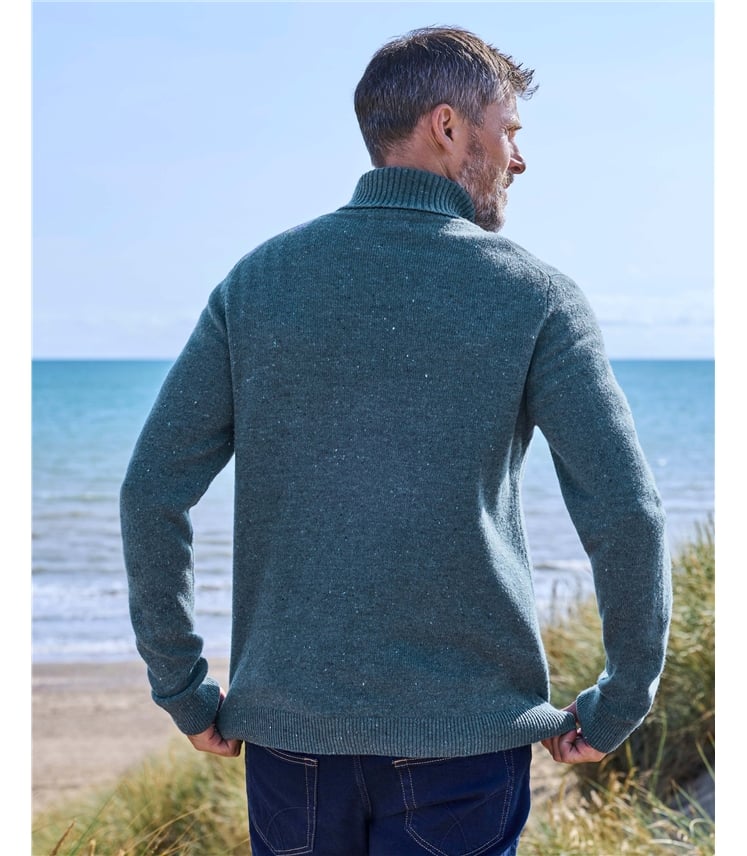 Mens Lambswool Polo Neck Jumper