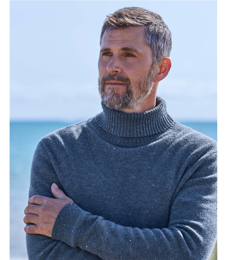 Rollkragenpullover aus Lammwolle für Herren