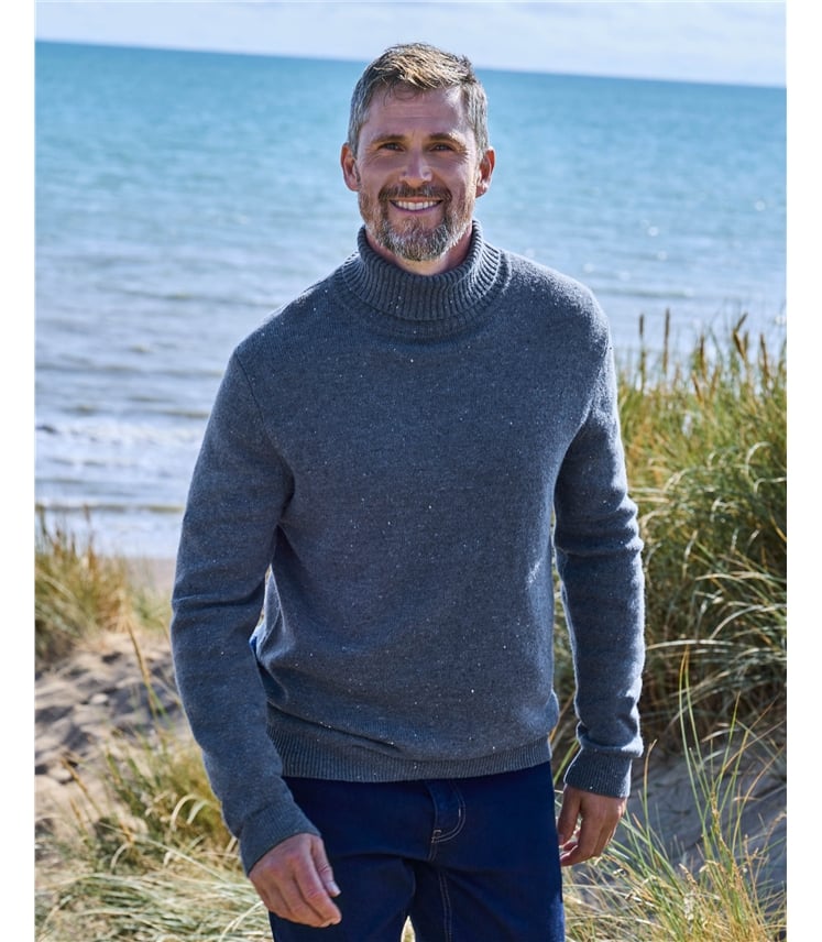 Mens Lambswool Turtle Neck Sweater