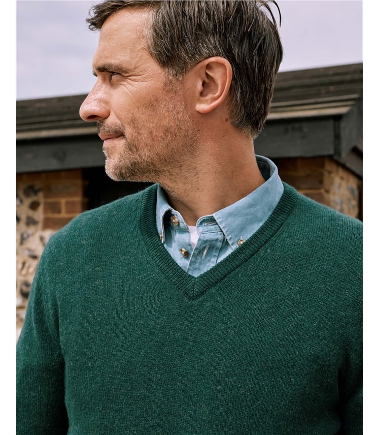 Mens Lambswool V Neck Sweater