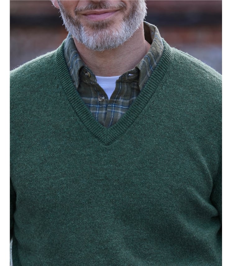 Mens Lambswool V Neck Jumper