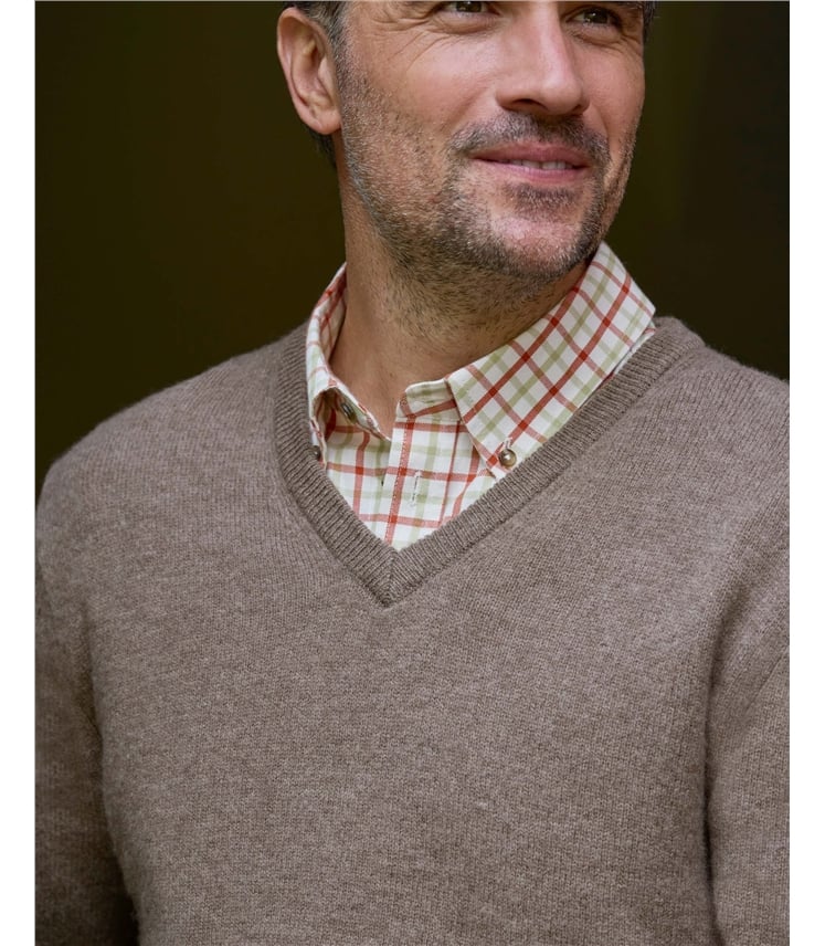 Mens Lambswool V Neck Jumper