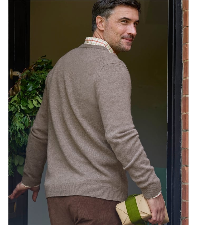 Mens Lambswool V Neck Jumper