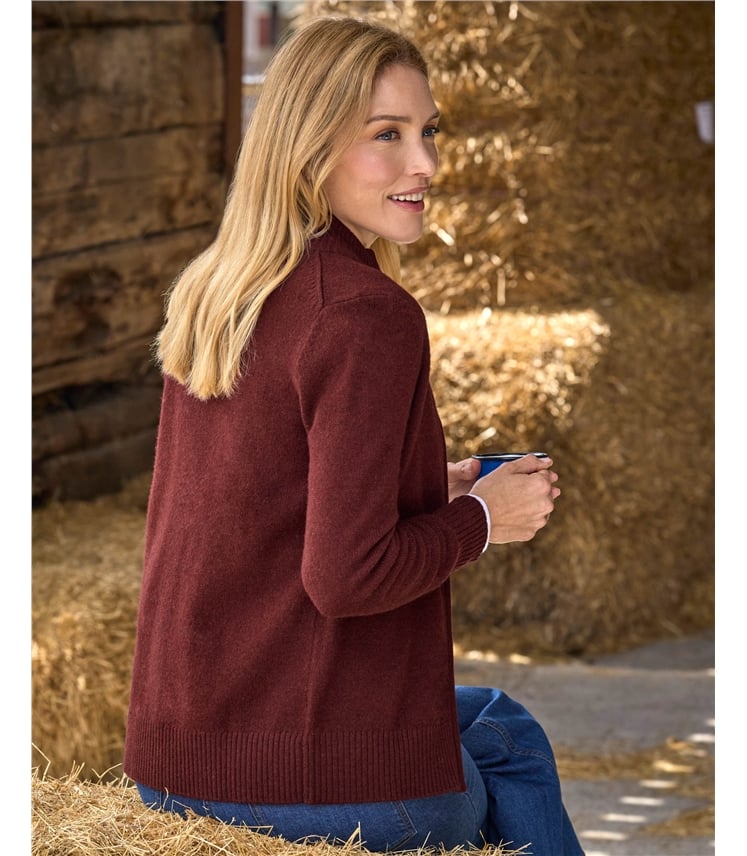 Lambswool Zip Thru Cardigan
