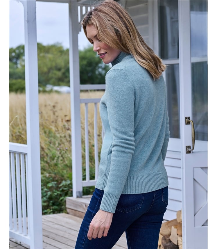 Cardigan ajusté à fermeture éclair - Femme - Laine d’agneau certifiée 100% RWS