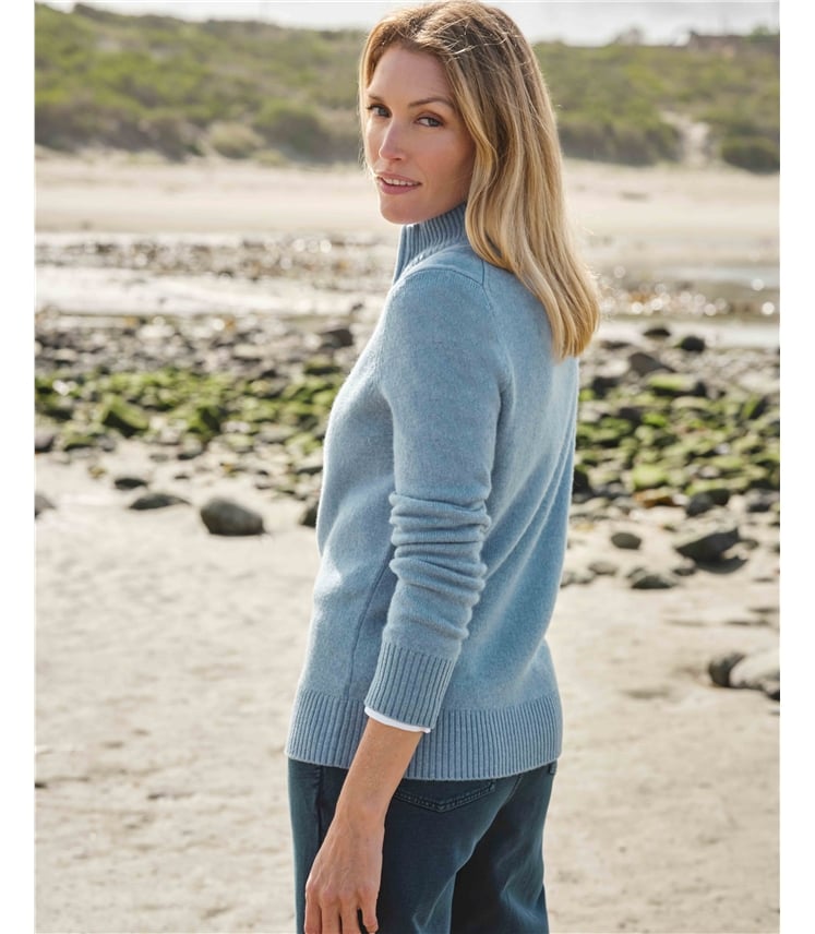 Lambswool Zip Thru Cardigan